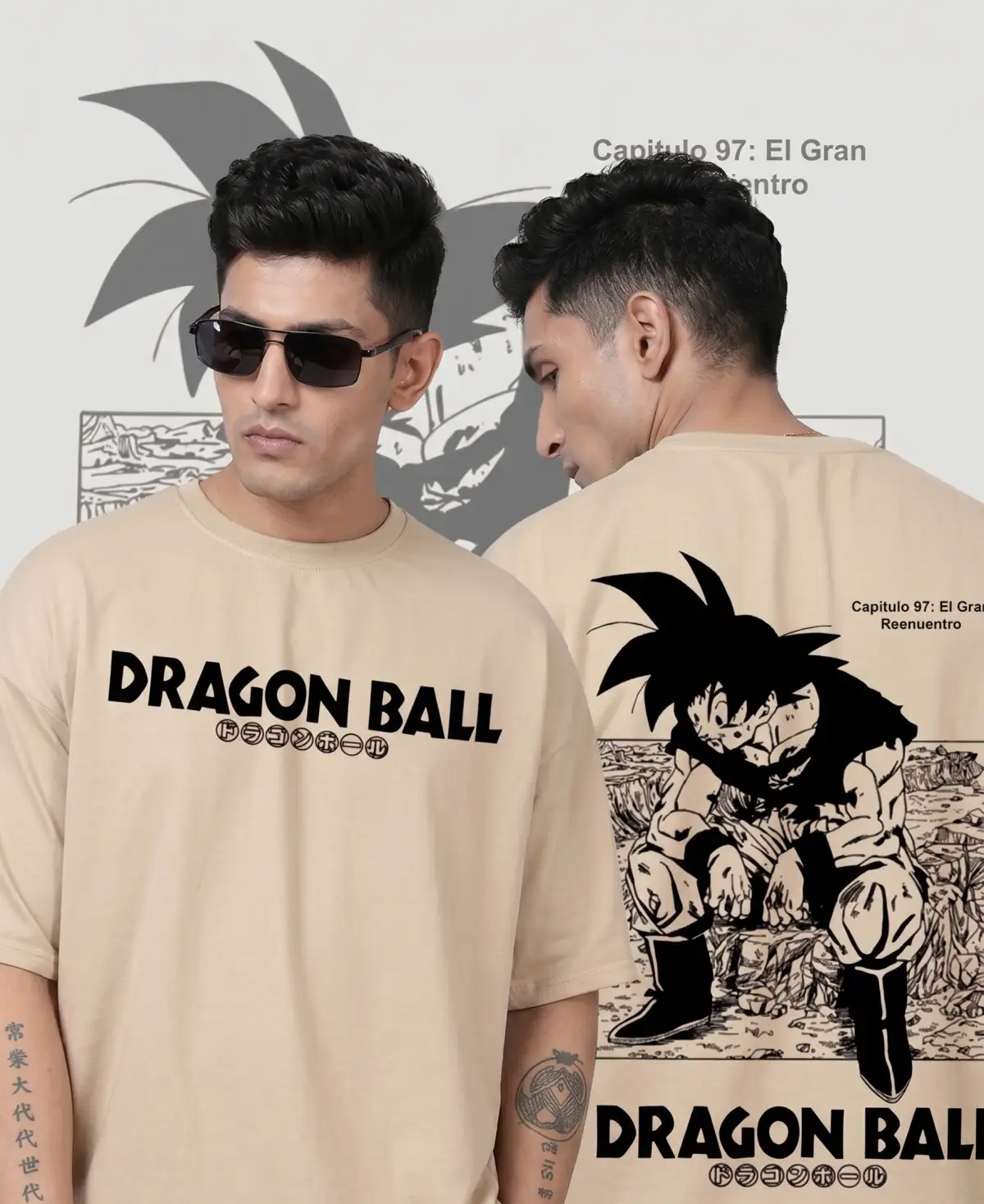 Dragon Ball Z Goku Front & Back Print Oversized T-Shirt