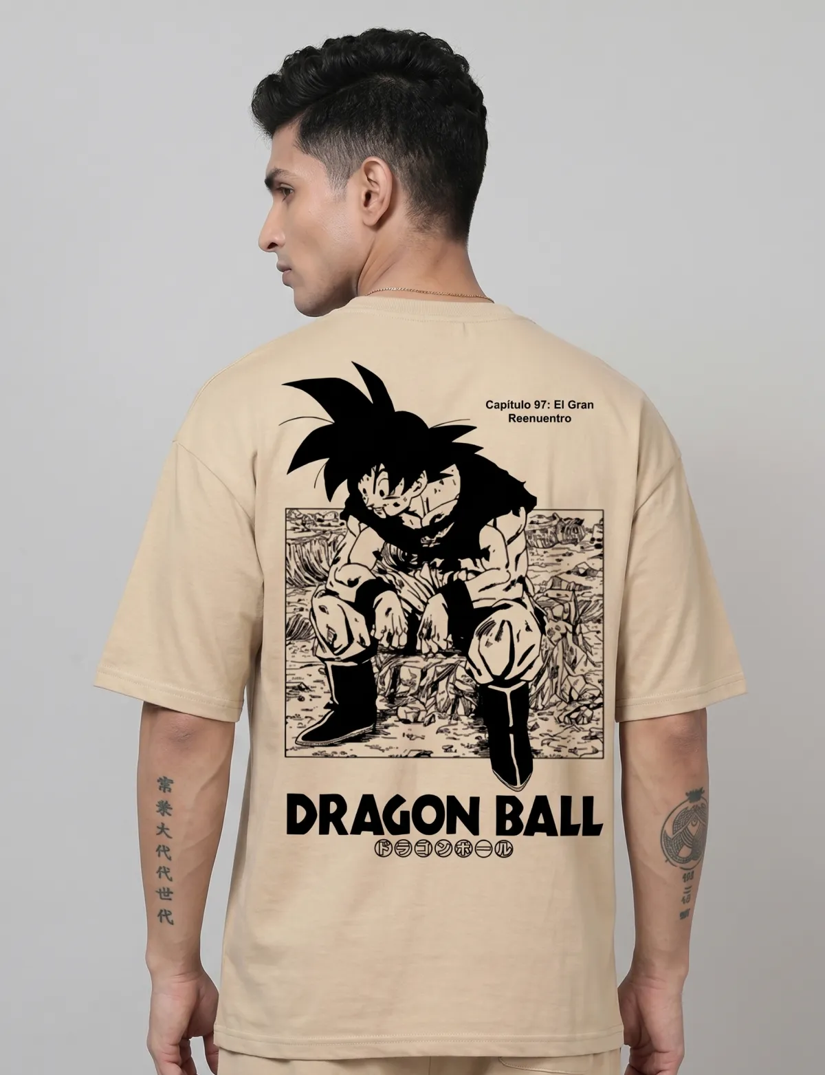 Dragon Ball Z Goku Front & Back Print Oversized T-Shirt
