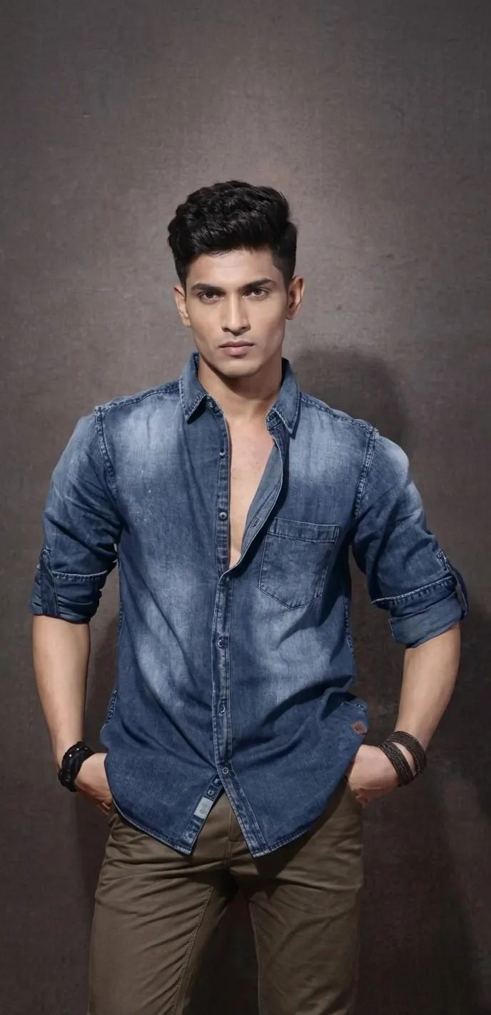Stylist trending formal denim shirts for men with pocket