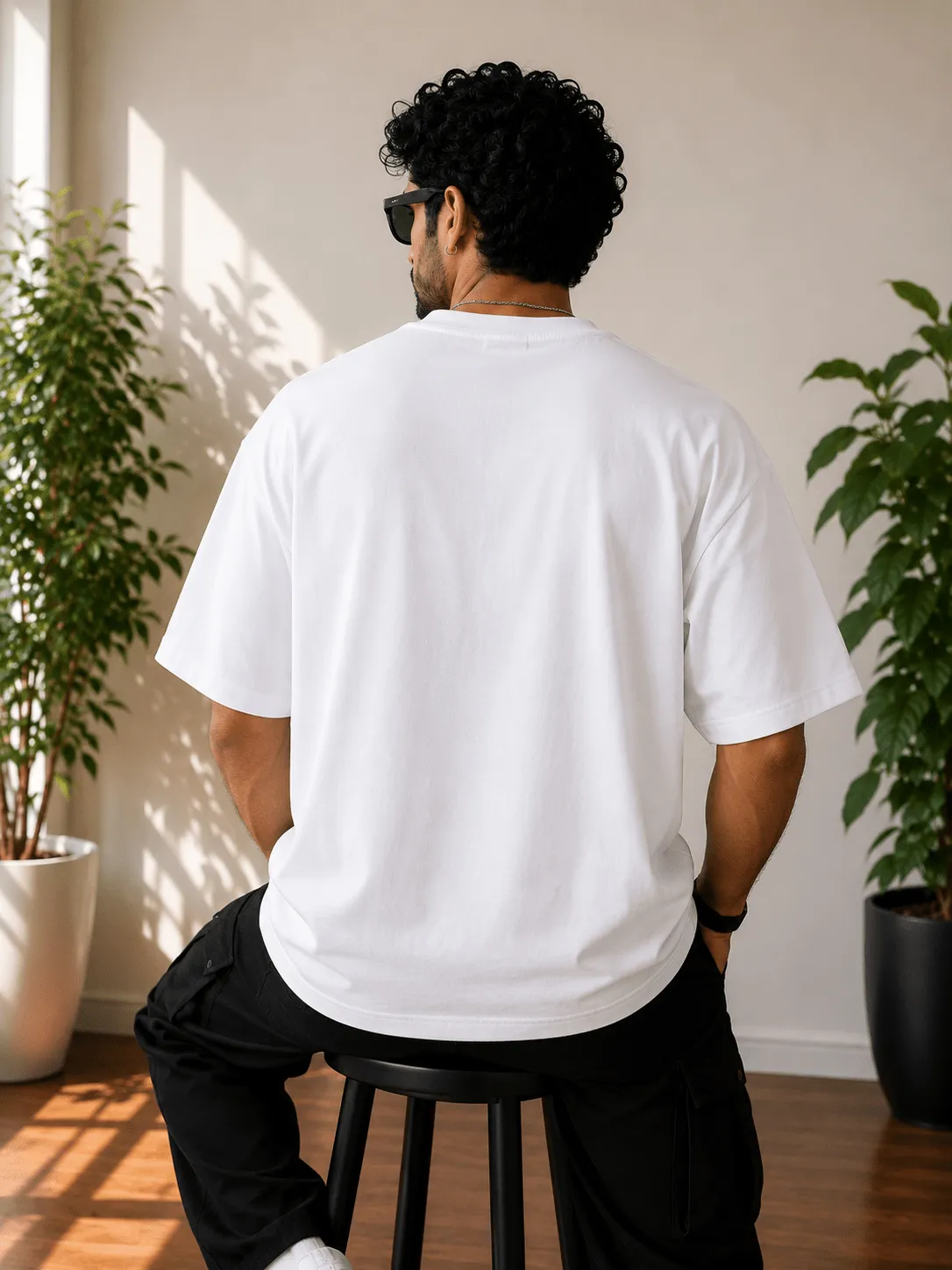 Men's Oversized White 3D Spider Web Graphic T-Shirt – "Real Spider" Embossed Print