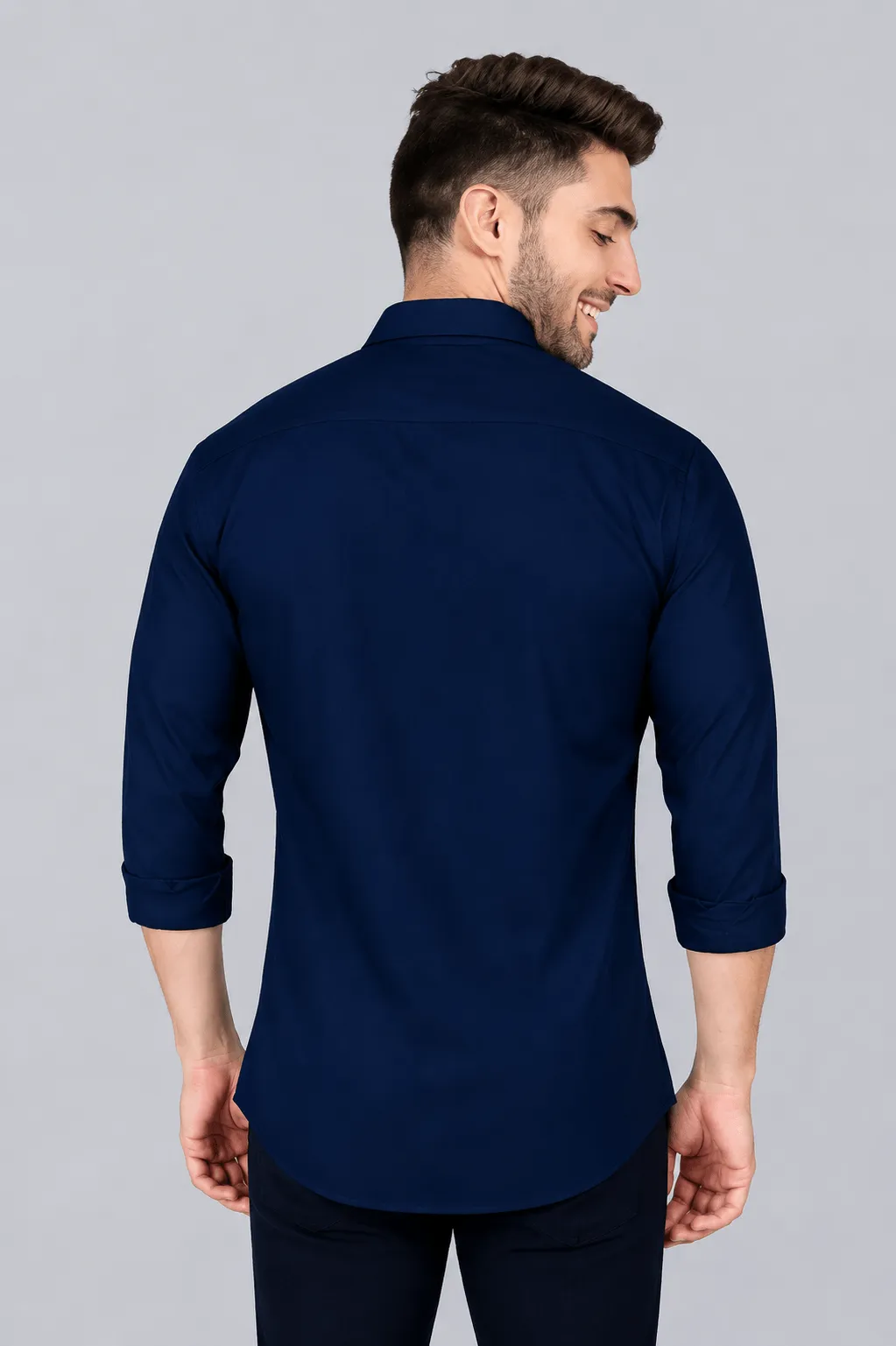 Men's Slim Fit Solid Bottle Green Full Sleeve Casual Shirt