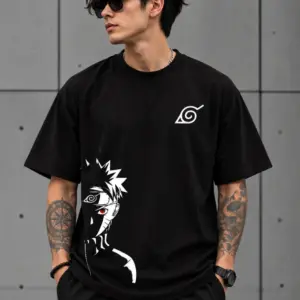 Naruto Uzumaki / Hidden Leaf Village Oversized Anime Graphic T-Shirt