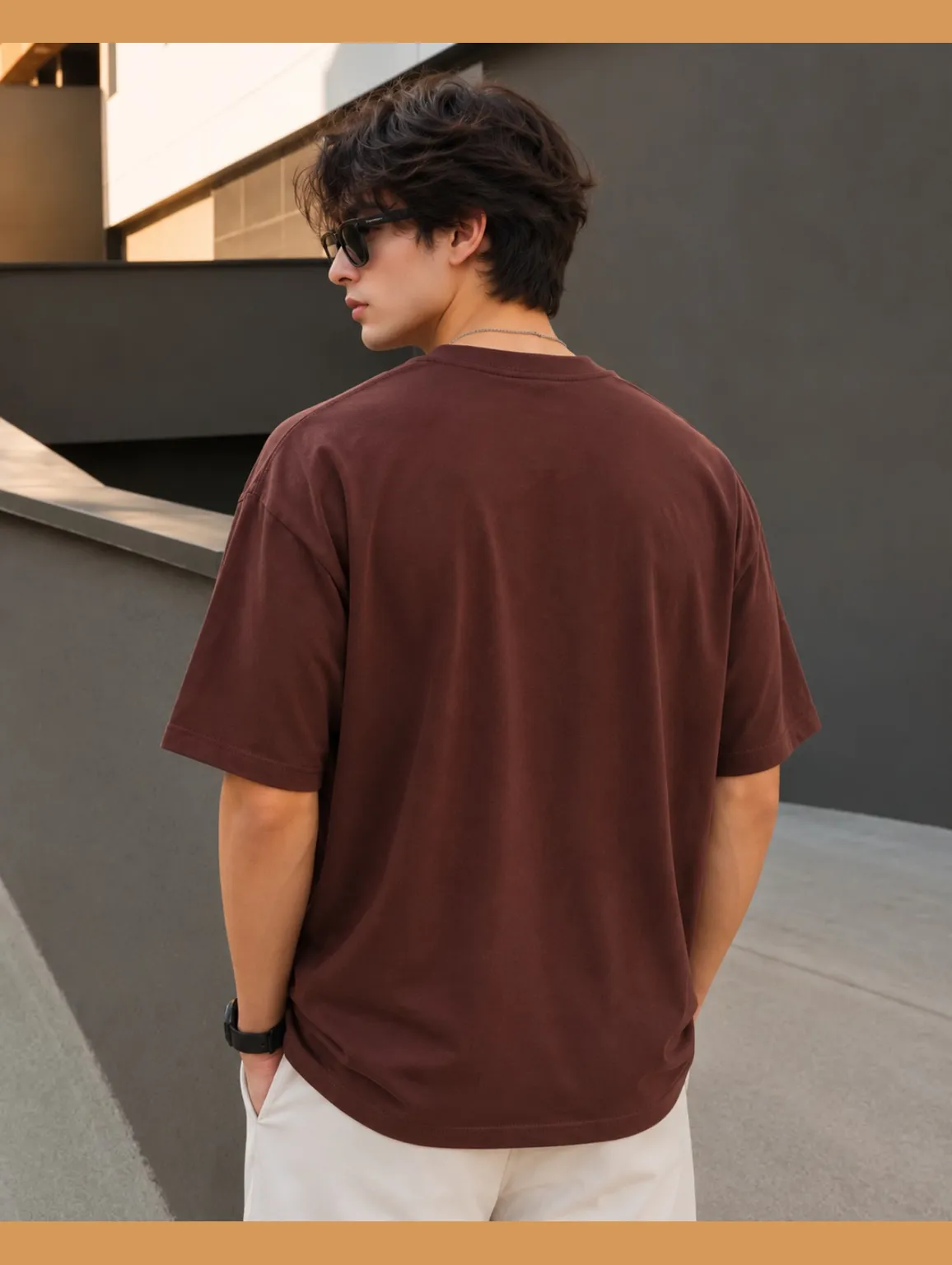 Minimalist 3D Puff Print Oversized Cotton T-Shirt Short