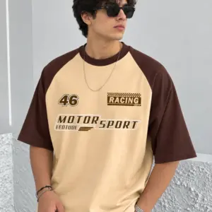 Minimalist 3D Puff Print Oversized Cotton T-Shirt Short